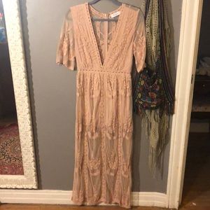 Sheer Rose lace dress/romper
